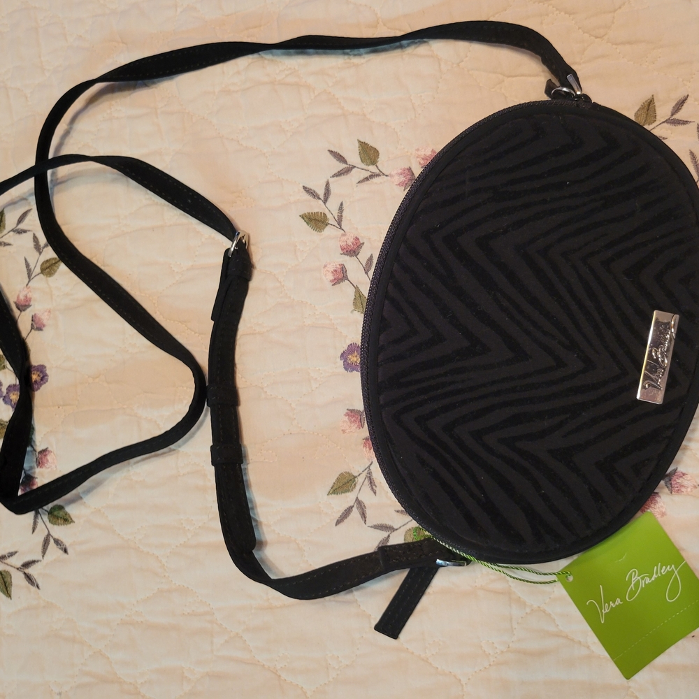 Vera Bradley Black Oval Crossbody Bag